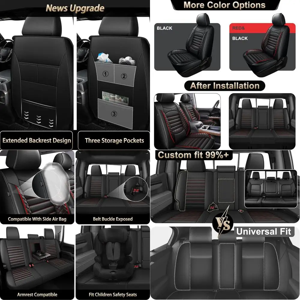 

Seat Covers Fit for Chevy Silverado 2007-2025 2026 GMC Sierra Silverado 1500 2500HD 3500HD Trail Boss Z71 Crew Double Extended C