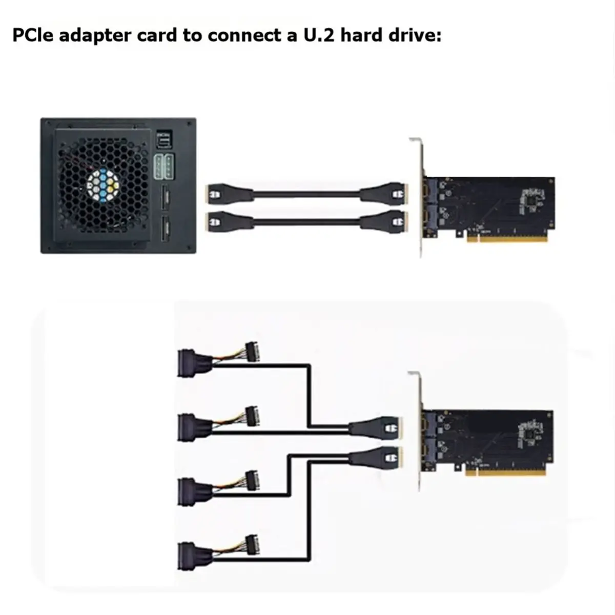 PCIe 4.0 X16 to SlimSAS 8654 Adapter Card RTE162P54B-2UR U.2 NVMe SSD Expansion for High-Speed Data Transfer