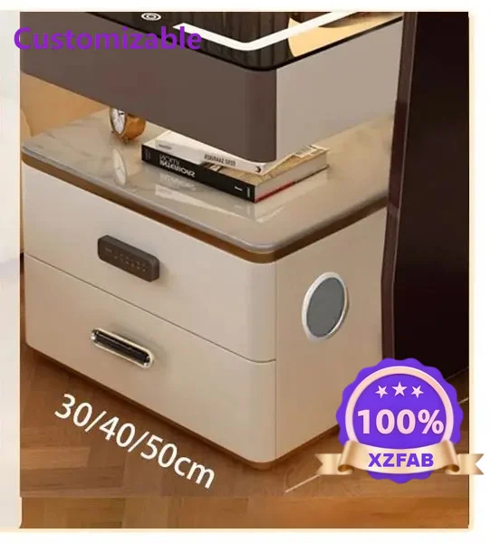 Factory Direct 2026 Smart bedside table, premium light luxury, modern wireless simple charging, bedroom, multi-functional