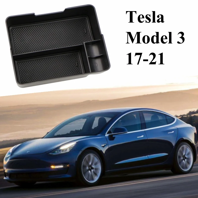 

Car Central Armrest Storage Box Case Tray for Tesla Model 3 Model3 2016 2017 2018 2019 2020 2021 Container Organizer Accessories