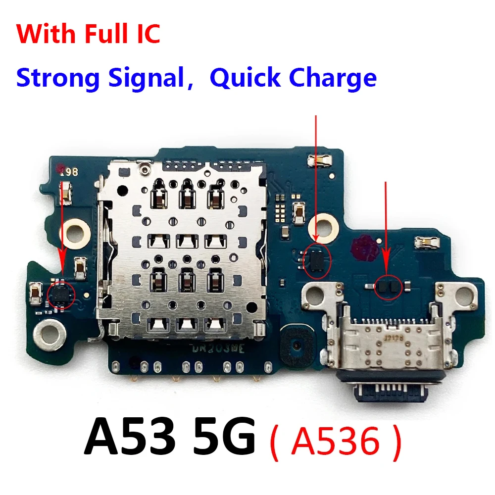 New For Samsung A53 5G A536 A536B USB Charging Port Mic Microphone Dock Connector Board Flex Cable Repair Parts