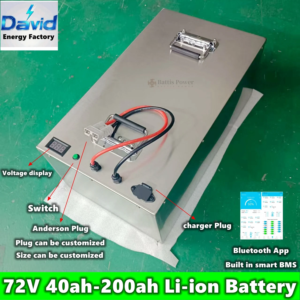 Li-ion Battery 72V 40-200ah,patrol vehicles/electric tools have a full day range without collapsing, and efficiency is maximized