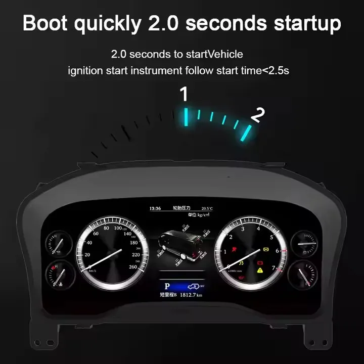 12.3 Inch Digital Cluster for  Hiace 2019-2024 Car Dashboard Instrument Cluster Panel Speed Meter LCD Multimedia Player