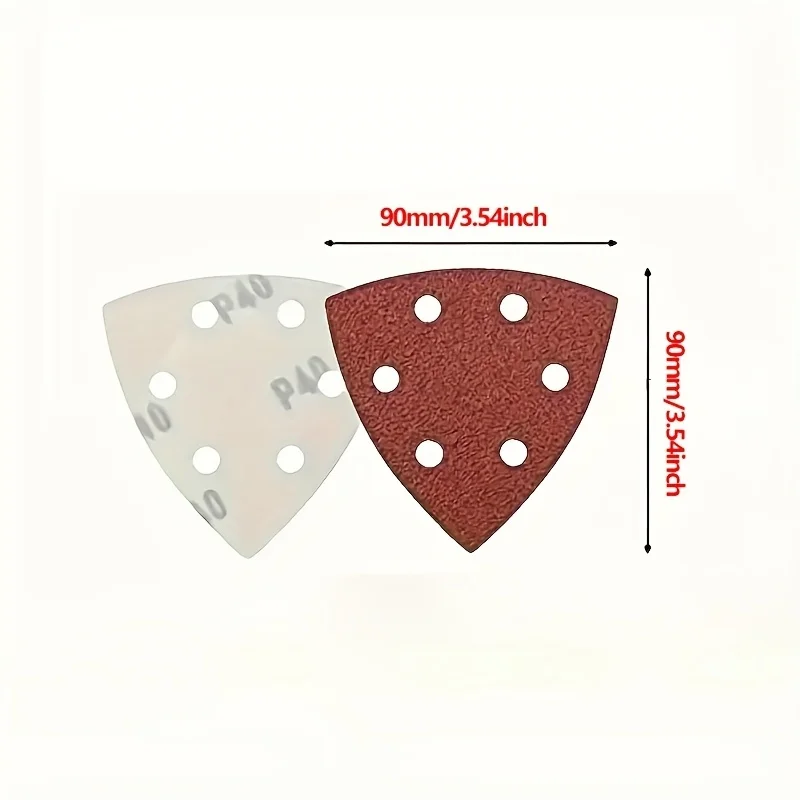 50pcs Triangular Sanding Pads for Mouse Sanders, 6-Hole Oxide Sandpaper, 60-320 Grit for Multi-Function Sander, Versatile Sandin