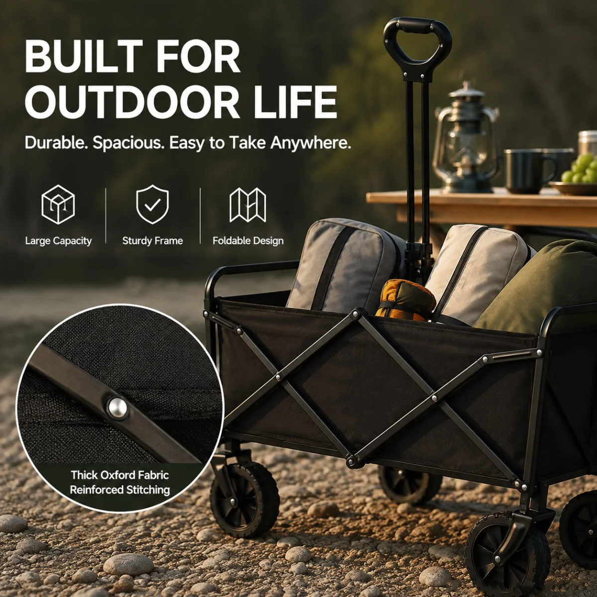 Camping Cart Foldable Trolley  - Outdoor Camping Vehicle 评论和价格