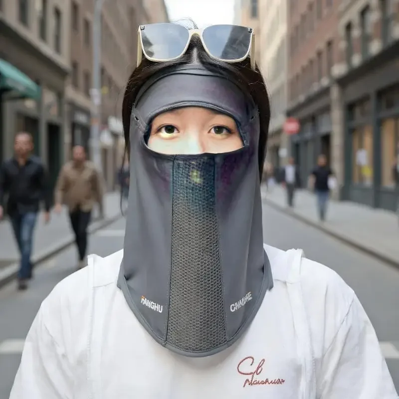 UV-bescherming IJszijdemasker Zonbestendig slabbetje Effen kleur Gezichtsbedekking Gelaatsscherm Zomergezichtssjaals Zonnebrandcrème Gezichtssjaal Rijden