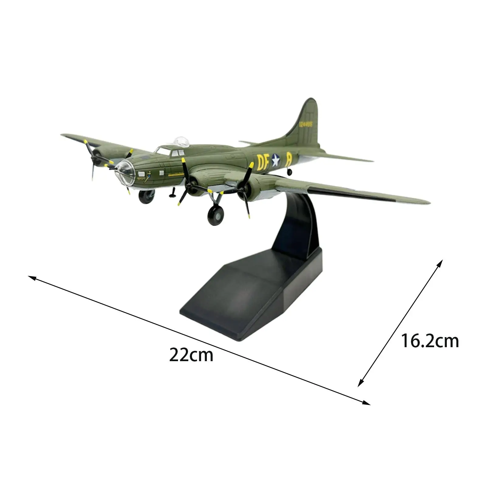 سبيكة 1/144 B17 دييكاست نموذج مع قاعدة منضدية ديكور زخرفة الطيران ذكرى نموذج طائرة الرجعية لرف الكتب المكتبية #6