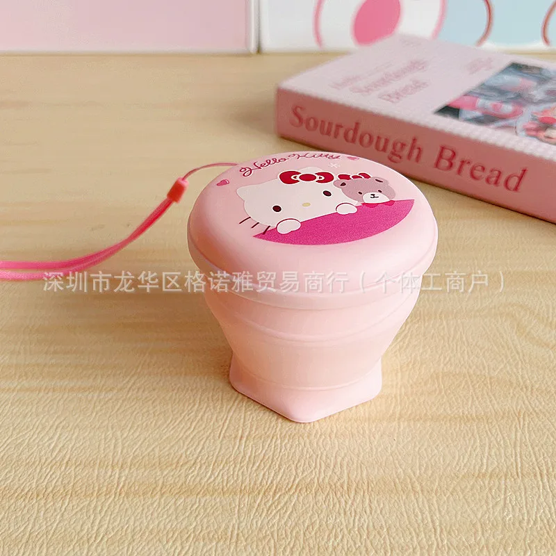 

Hello Kitty Water Cup Anime Cute Girl Kt Portable Silicone Folding Compression Outdoor Camping Travel Accessories Gift Wholesale