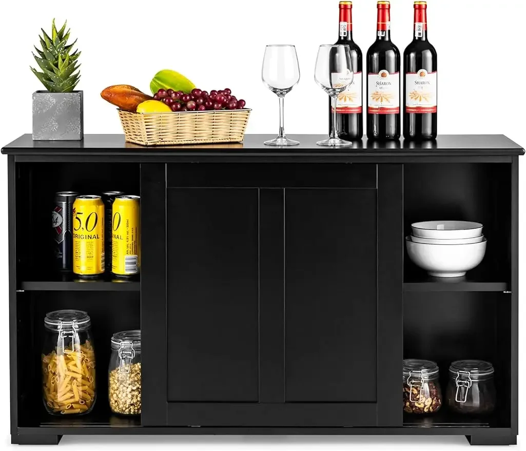 Buffets & Sideboards Kitchen Buffet Cabinet, Black, Large