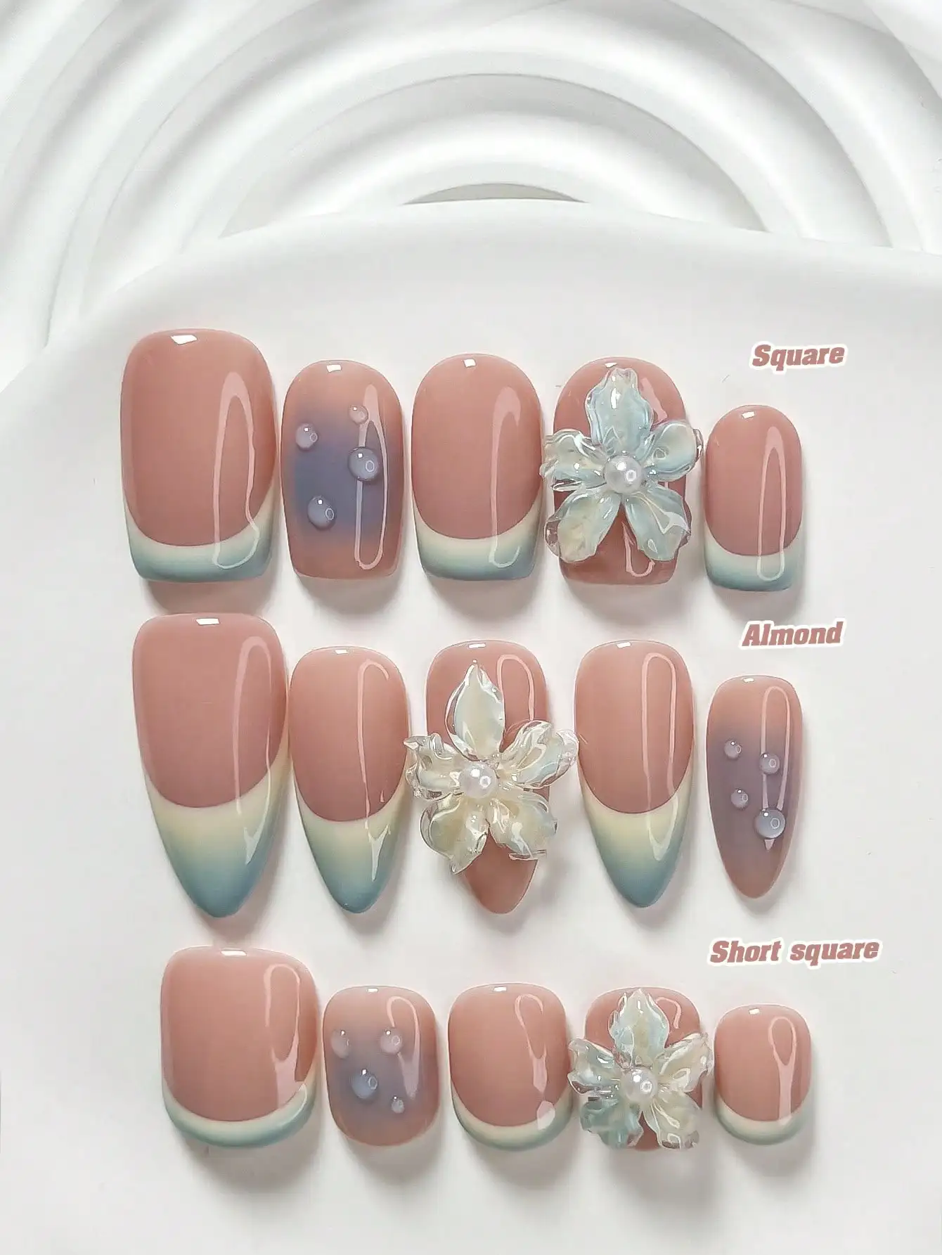 

10pcs Handmade Nail Art Set, Including Gel Nail Kit, Hand-Painted Chocolate Brown & Pink Pentagram Nail Decorations, Purple Pentagram Accented With Small Silver Beads, Pink & Brown Polka Dots, Blue Nail Polish, Comes With Nail Tools (1 Jelly Sticker + 1 N