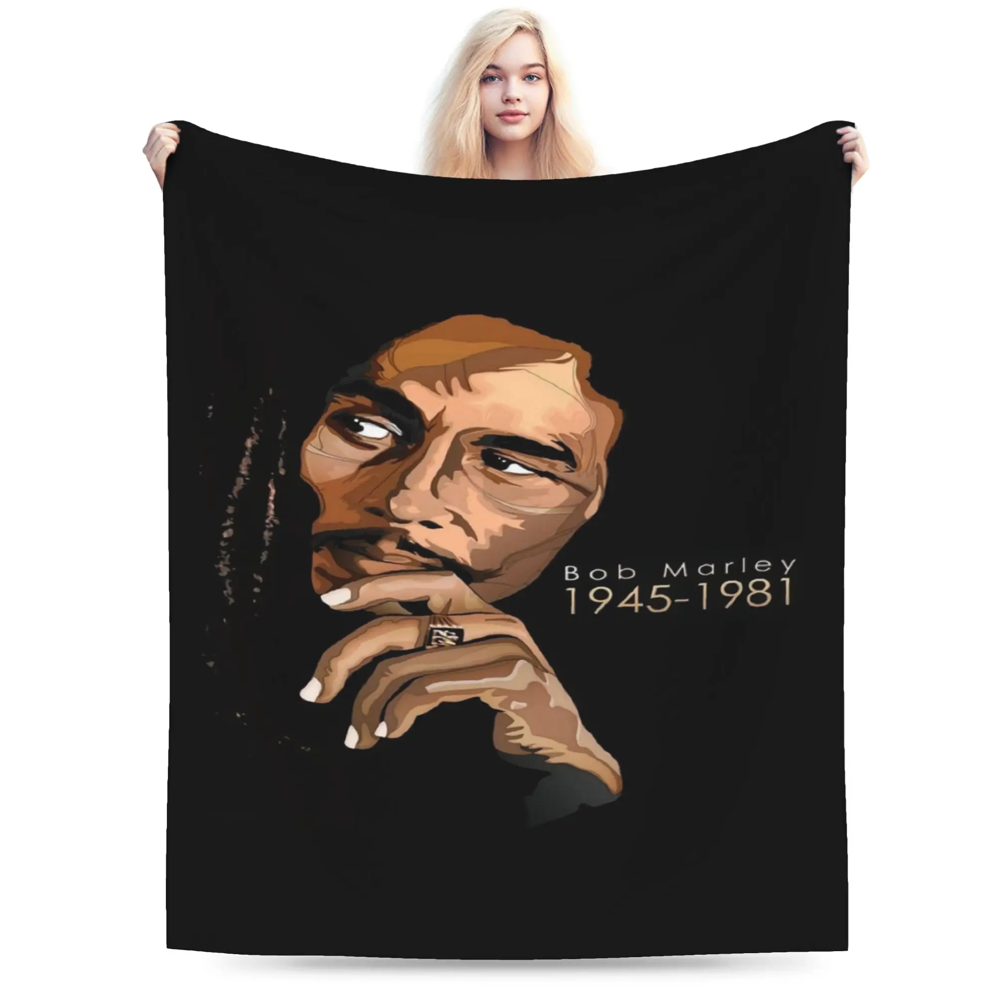 B-Bobs M-MarleyS One Love Plush Blankets Girls Boys  Flannel Throw Blanket For Couch Bed Warm Soft Quality Bedspread Gift