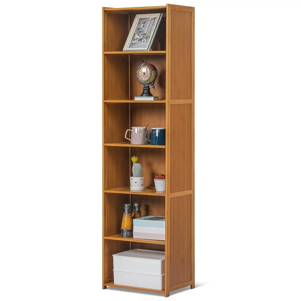 

Book Shelf Bookcase 6 Shelves Tall Bookshelf Narrow Book Case Modern Open Bookshelf Book Storage Free Standing Book Storage