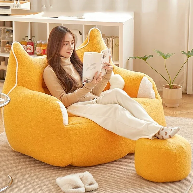 Relaxing Fabric Beanbag Sofa Unique Fancy Chaise Gaming Beanbag Sofa Nordic Individual Perezoso Con Relleno Incluido Furniture