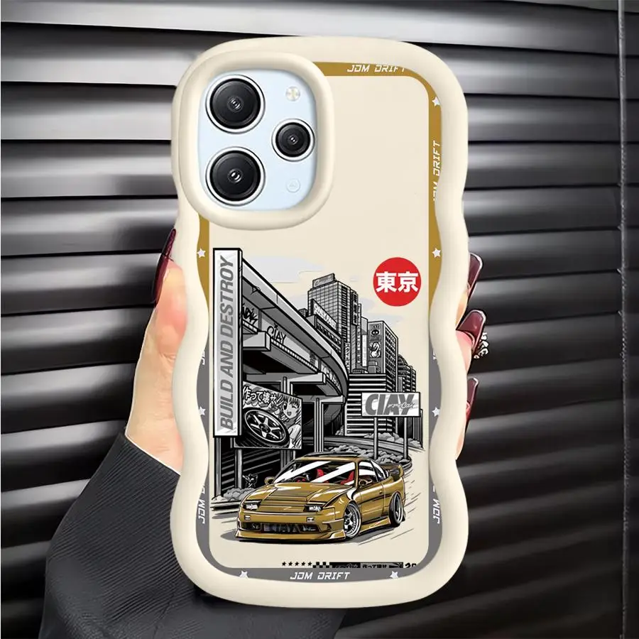 اليابانية JDM الانجراف سيارة الأحمر الشمس لينة غطاء الهاتف الحال بالنسبة Xiaomi Redmi ملاحظة 14 برو 10S 13 برو زائد 12 10 11 9 8 9S #4