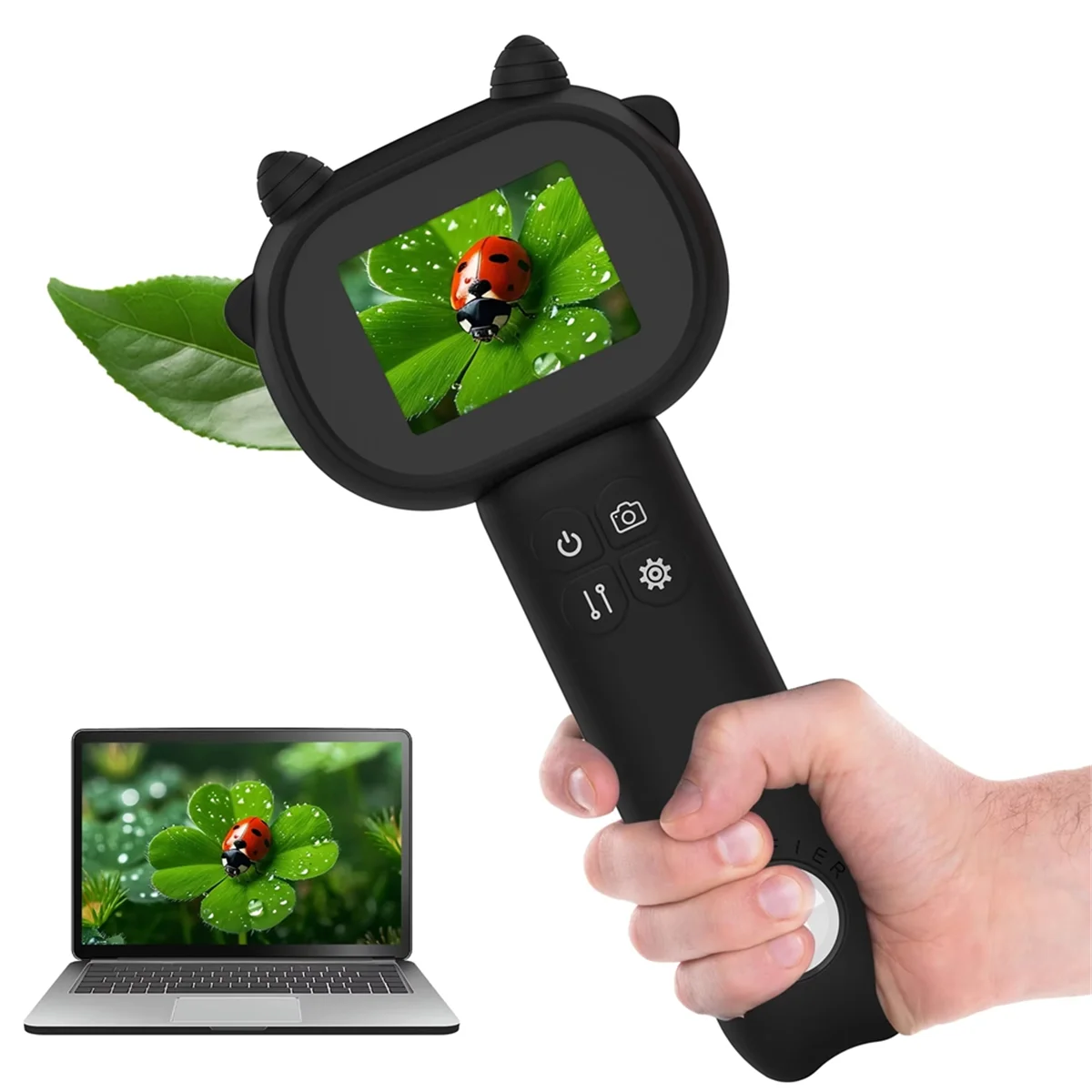 مجهر AB51 للأطفال مجهر صغير محمول باليد للأطفال الصغار-مجموعة العلوم التعليمية مع شاشة IPS 2.4 بوصة #1