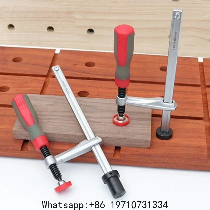 

2pcs Woodworking Desktop Quick Acting Hold Down Clamp Desktop Clip Hand twisting Clip For Woodworking Benches 19/20MM Hole Tool