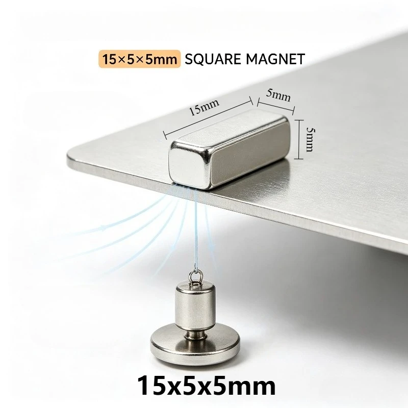 15x5x5mm Rare Earth Neodymium Magnet Rectangular Permanent Block Magnet for Industrial DIY Handcraft 15*5*5mm