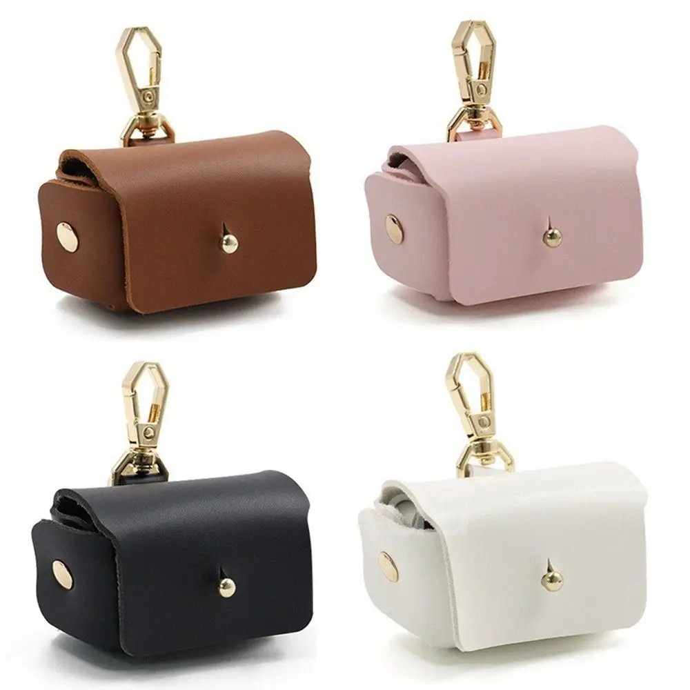 Fashion PU Leather Ring Jewelry Bag Solid Color Mini Ring Holder Storage Box Anti Lost Dog Ring Bearer for Dog Collar
