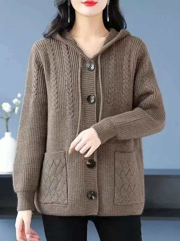 plus Size Knitted Open Cardigan High Waist Long Sleeve Korean Style Casual Outerwear for plus Size Women Autumn Winter Fashion