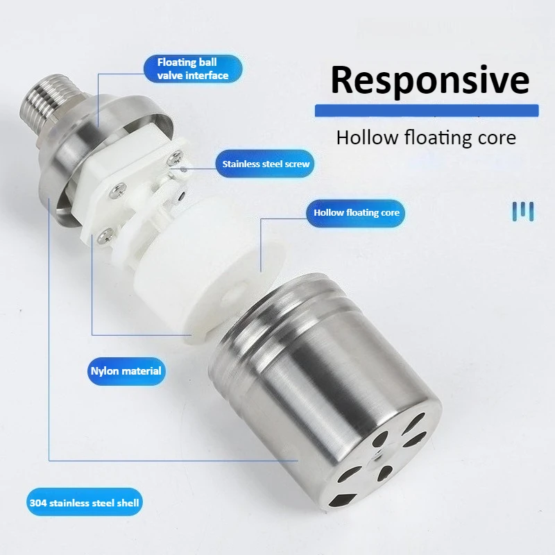 304 Stainless Steel Float Ball Valve Fully Automatic Water Level Control 1/2 