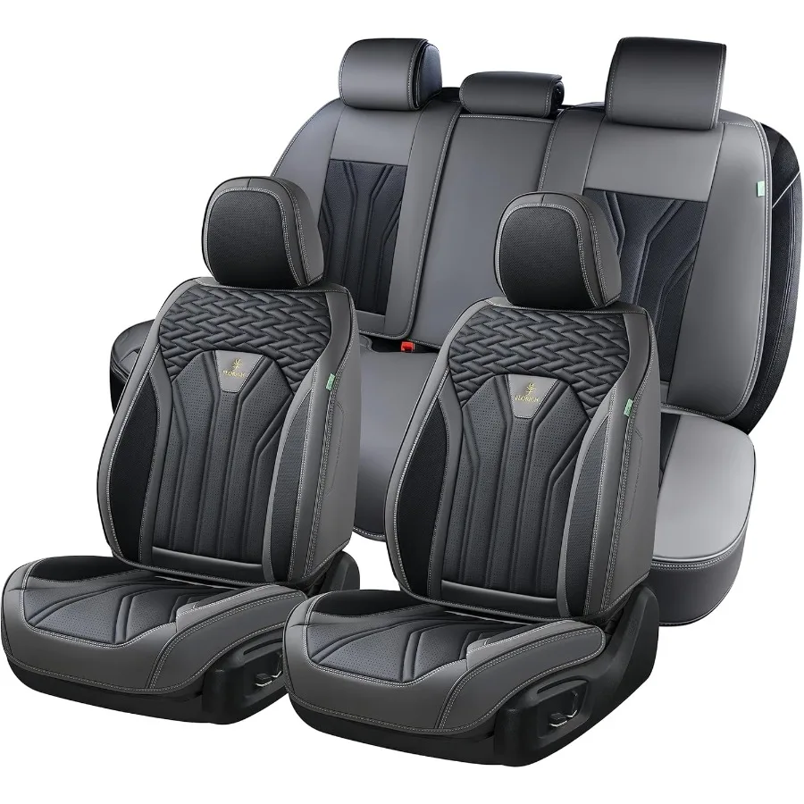 

Leather Seat Covers Seat Covers Full Set Car Seat Protectors 5 Seats Automotive Seat Covers Fit for Most Cars Trucks SUV Grayan