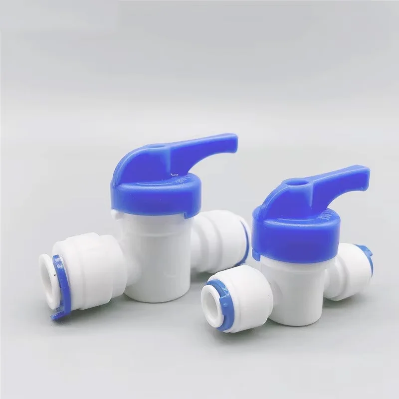 

RO Water Straight Plastic Ball Valve 1/4" 3/8" OD Hose Quick Connect 1/4" 3/8" Male 1/2" Female Reverse Osmosis Aquarium Fitting