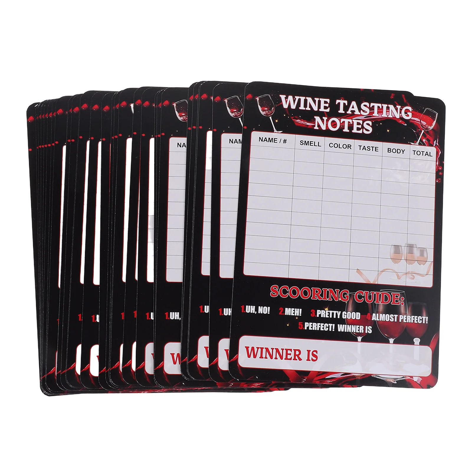 

30pcs Wine Tasting Scoring Cards Professional Evaluation Sheets Blind Tasting Party Supplies Flavor Notes Tracker Form Kitchen