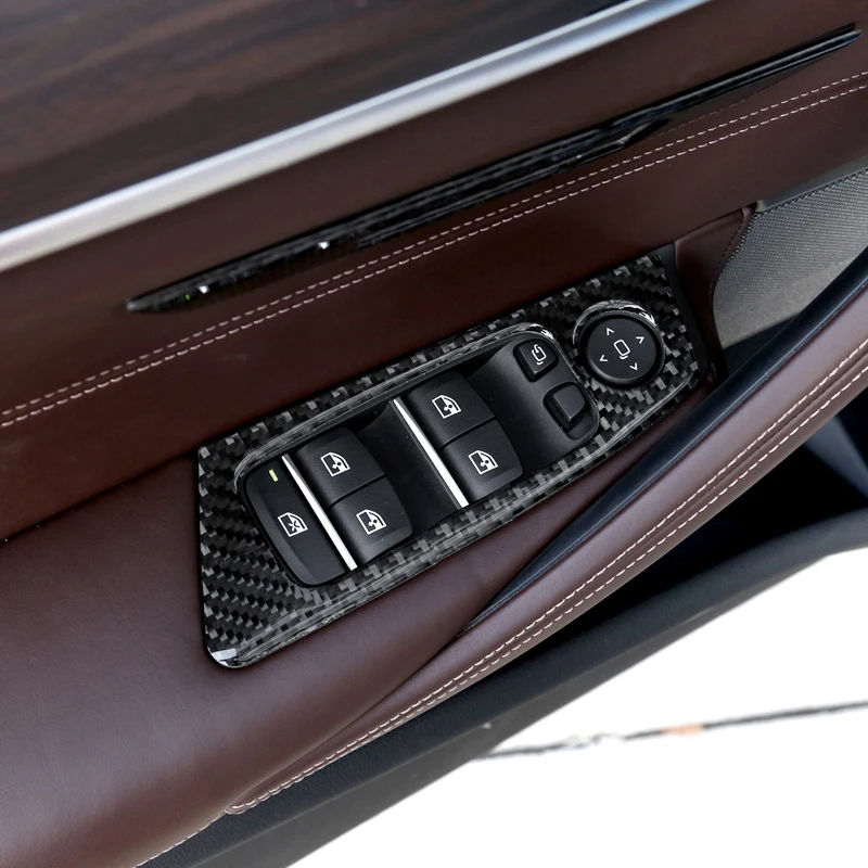 For BMW 5 Series 6GT G30 G32 G38 LHD RHD carbon fiber car styling center console shift panel sticker cover decorative accessorie