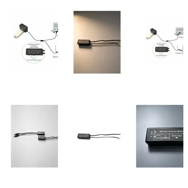 T31C-DC5521 LED Light And Speaker Power Cable- For Small Electronics Compatible 12V 5V 9V Output With Double Wire Split