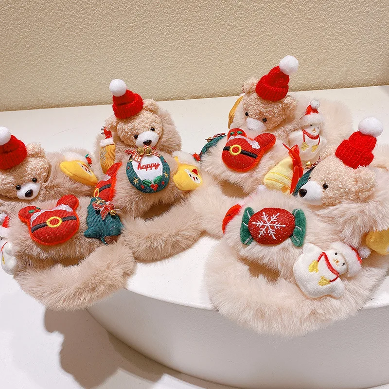New Christmas Elk Plush Slippers For Men Women XMAS Bear Snowman Home Slip Resistant Couples Indoor Long Fur Shoes In Winter