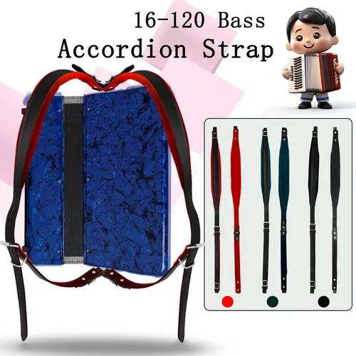 Correa de cuero ajustable para acordeón, accesorio profesional Universal, doble hombro, HK-LADE, 16-120