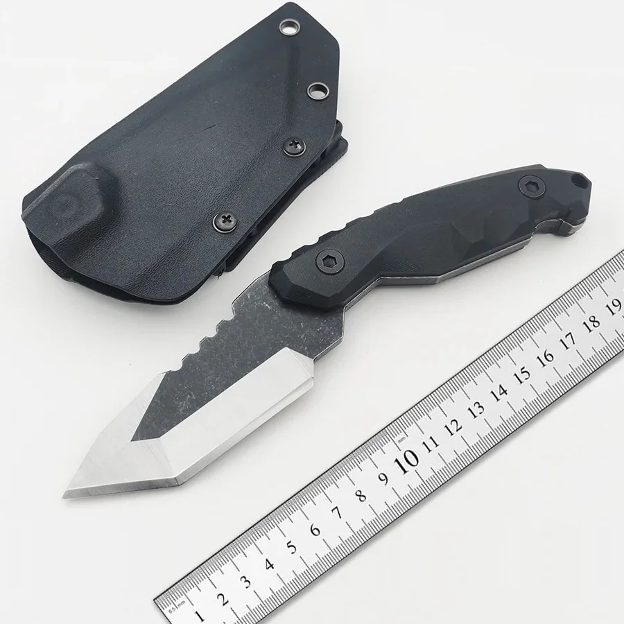 

Fixed Blade Knife 8CR13 Steel Anti Slip G10 Handle Camping Outdoor EDC Tool with K Sheath