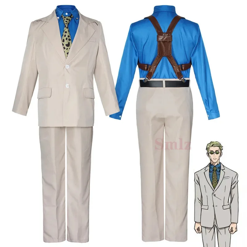 

dd12Nanami Kento Anime cosplay Jujutsu Kaisen costume men Shirt Pants Strap Tie party wig suit
