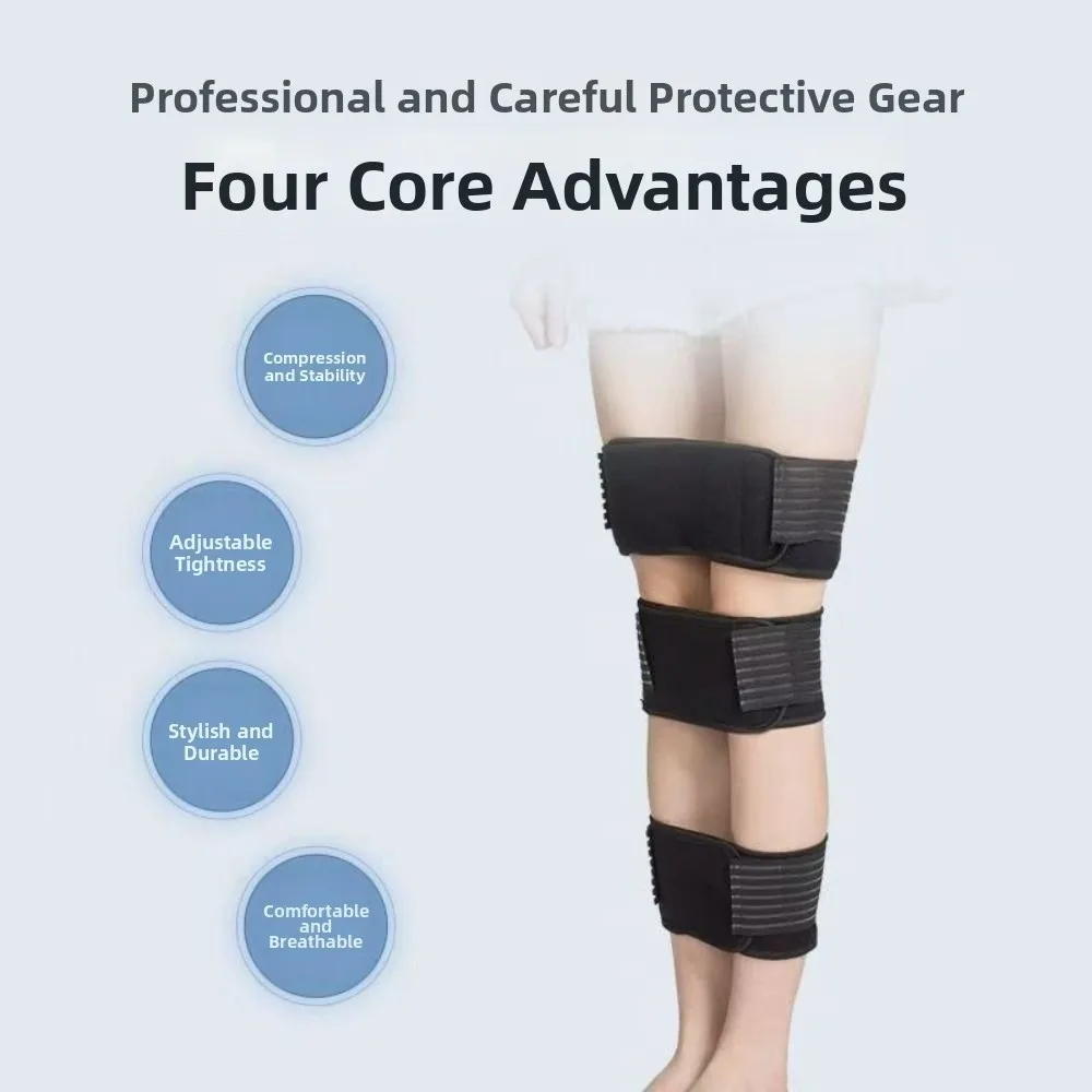 3Pcs/Set Adjustable Legs Posture Corrector Black Legs Protectors Bow-legged Correction Belt Multi-functional Comfortable