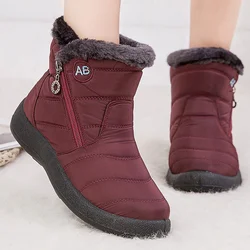 Waterproof Snow Boots Women Keep Warm Ankle Boots for Women Light Thick Sole Zip Design Winter Padded Cotton Shoes Botas Mujer