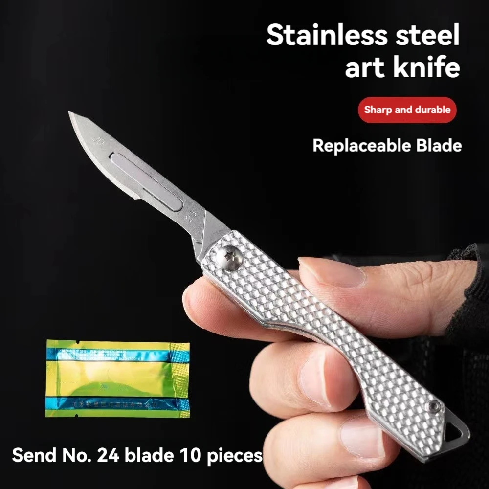 Llavero táctico EDC plegable con cuchillo de hoja corta - imagen 4