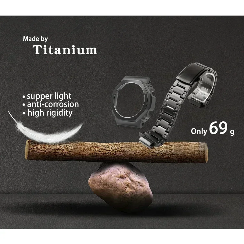 تعديل عدة التيتانيوم حزام حزام ل Ga-b2100 Ga 2100 Ga 2100 Ga2110 Casioak حزام الساعات ملحق تجديد الحافة الإطار