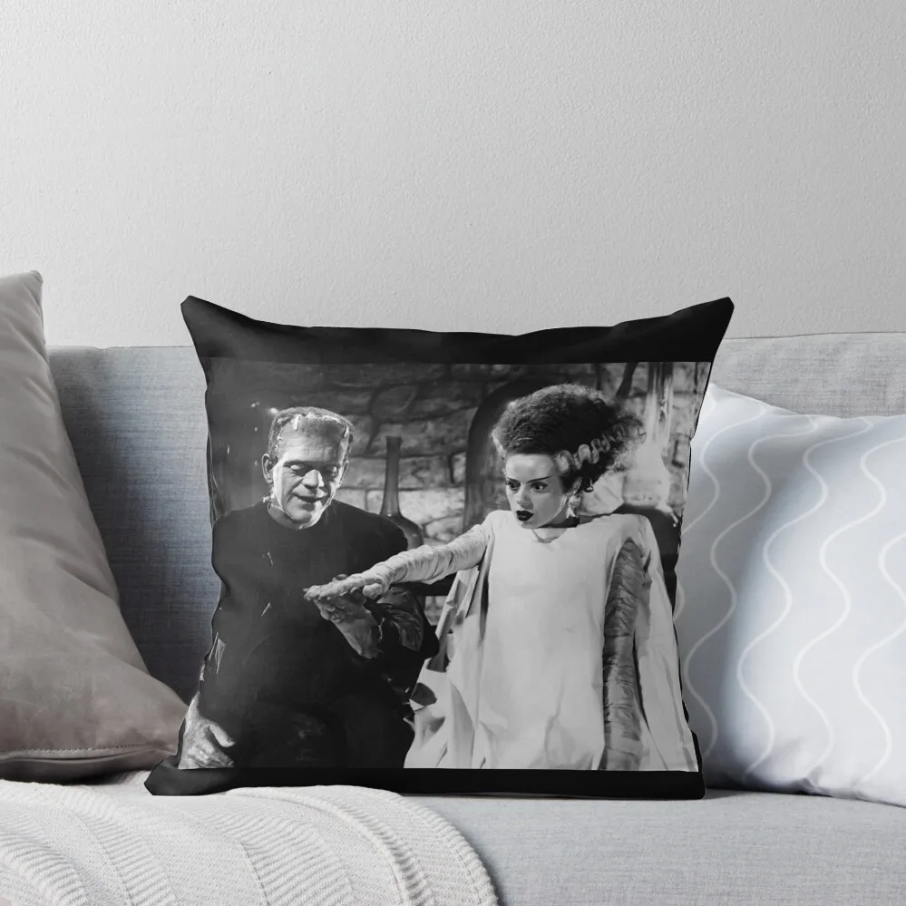

Mr. & Mrs. Frankenstein Hand In Hand Throw Pillow Sitting Cushion covers for pillows christmas cushions covers pillow