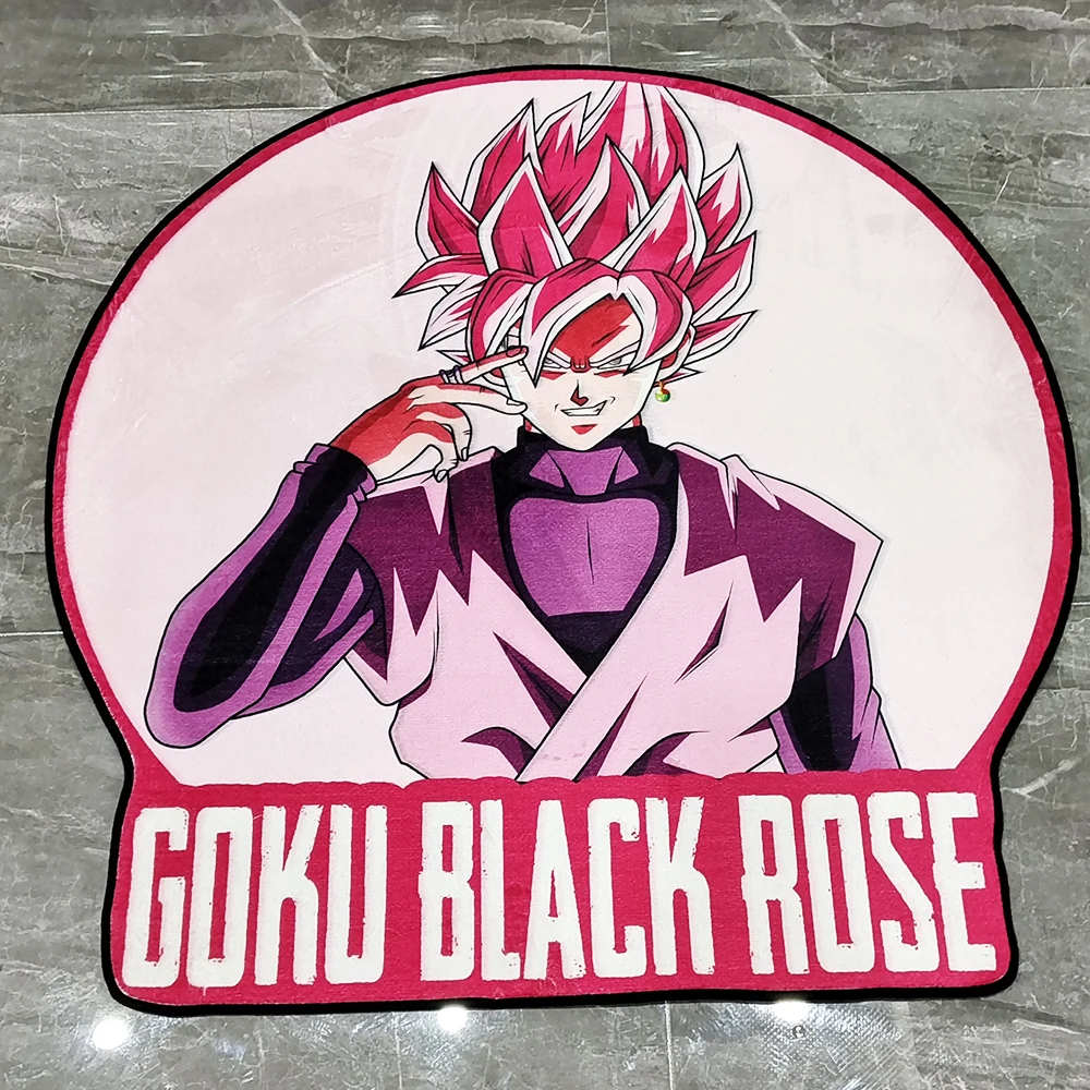 Irregular Rugs Anime Dragon Ball Goku Black Rose Customize Cartoon Rug Handmade Carpet Area Rug for Home Decor