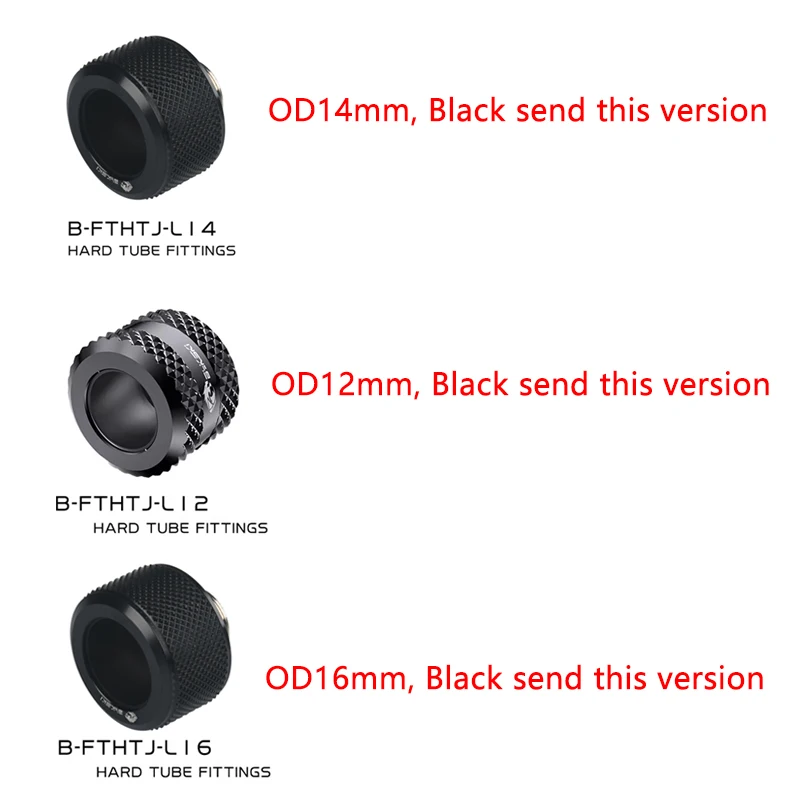 BYKSKI OD14mm Hard Tube Fitting Hand Compression Fitting G1/4\'\' Computer Accesspries Fitting use for acrylic tube