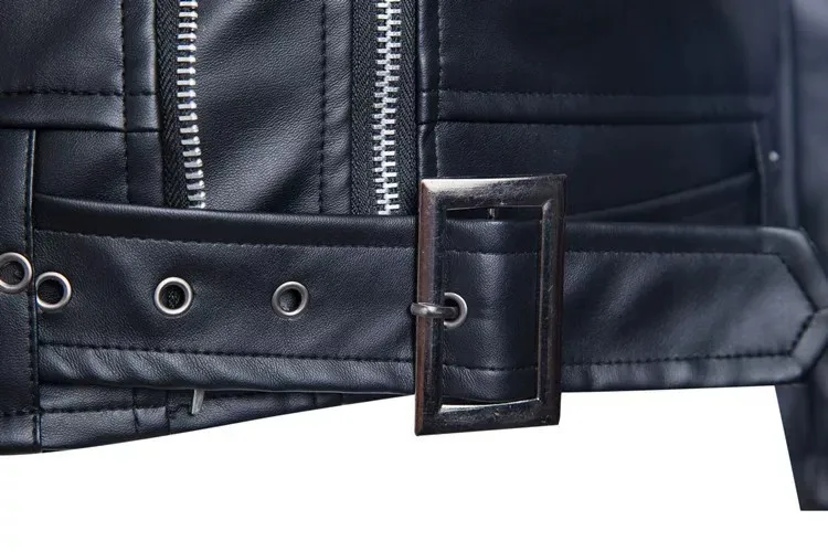 Casual Men's Jacket Zipper Slim Fit Large Size PU Leather Coat Fashionable Urban Style Spring Autumn Wear For Adults view 5