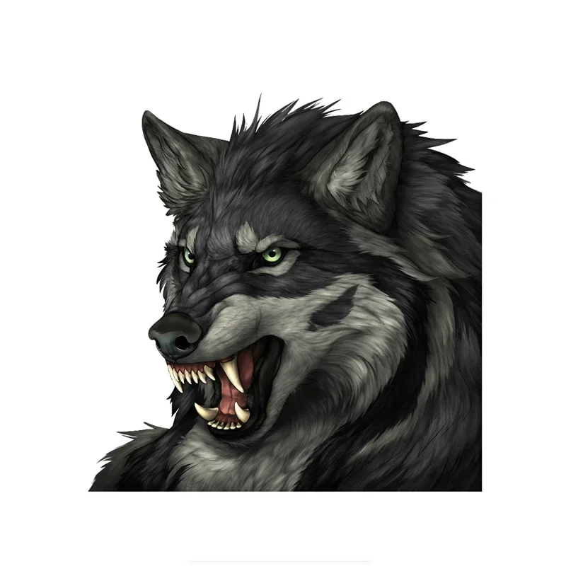 14CM X14CM PVC Cool Gray Angry Wolf Window Wall Auto Motorcycle Car Sticker Reflective Decal Car Accessories