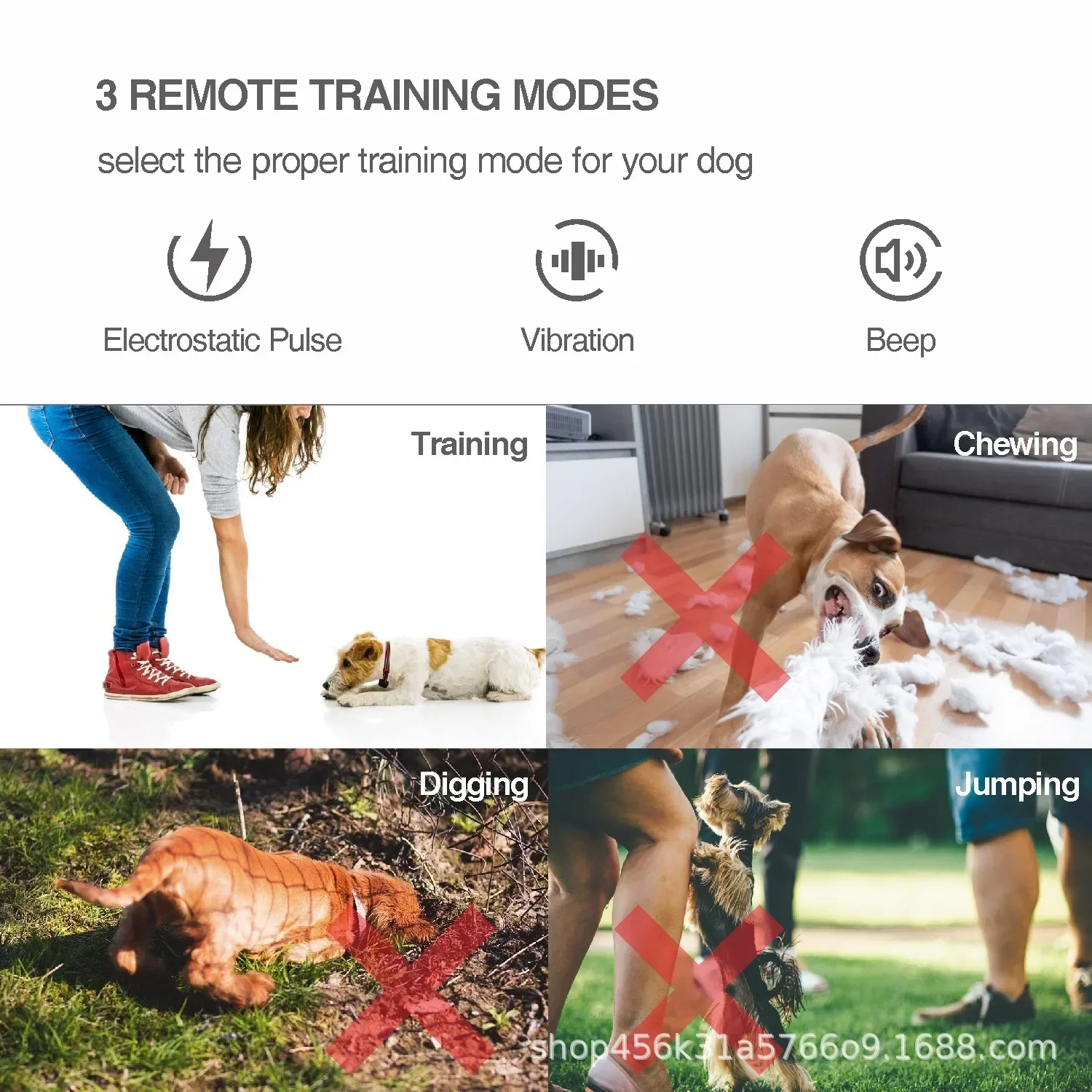 Automatic Bark Stopper Collar, Anti Bark Dog Collar Remote Control Electric Dog Training Device, Beep Alarm Waterproof for Dogs