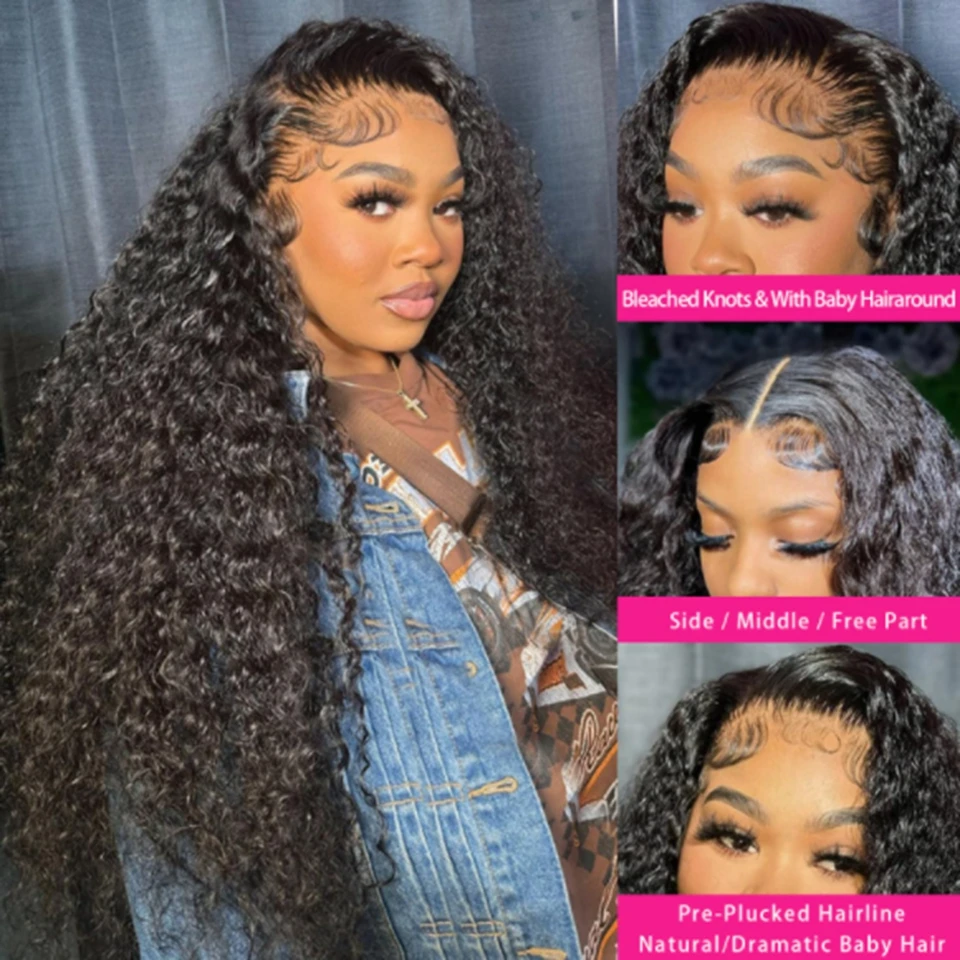 Ulrica Deep Wave 13x4 Transparent Lace Frontal Wig Human Hair Loose Curly 13x6 Lace Front Wigs Human Hair Pre Plucked Baby Hair