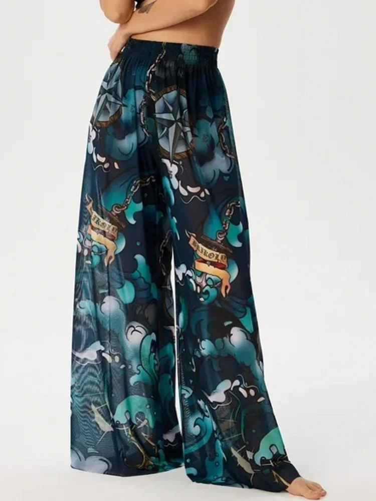 Damen-Cover-Up-Hose aus Chiffon mit Rüschenbesatz, Strand-Cover-Up-Cover-Ups für Bademode, Strand-Rüschenhose, 2025, Sommerhose