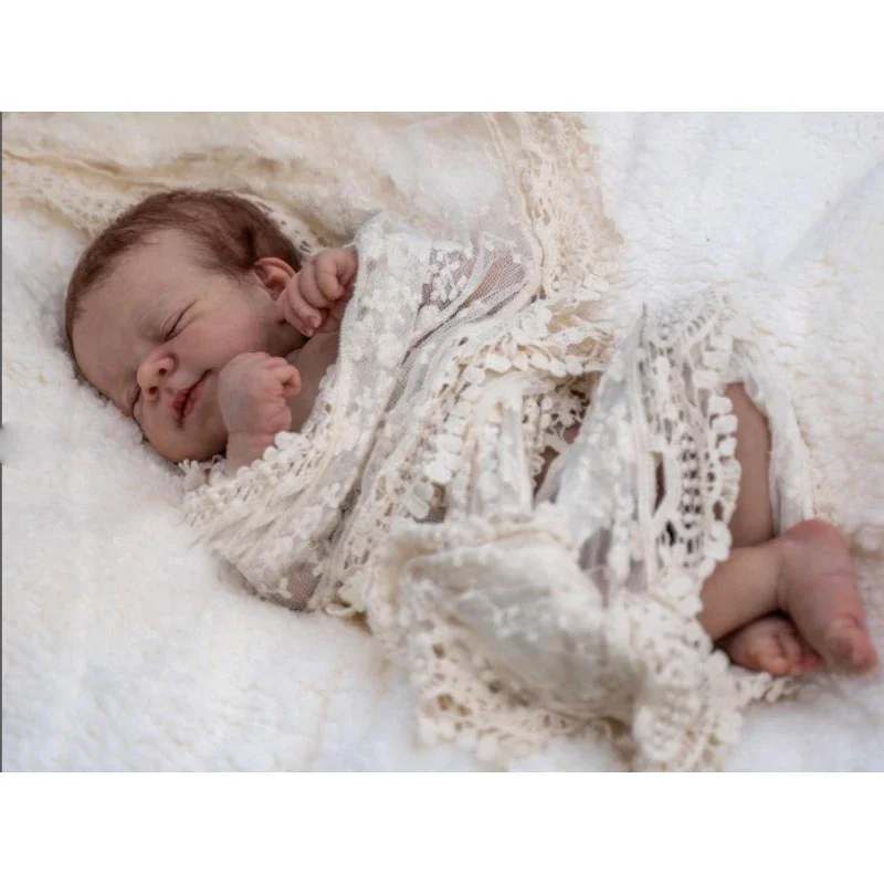 48CM Full Body Silicone Waterproof Reborn Toddler Doll Sleeping Pascale Lifelike Soft Touch 3D Skin Multiple Layers Painting