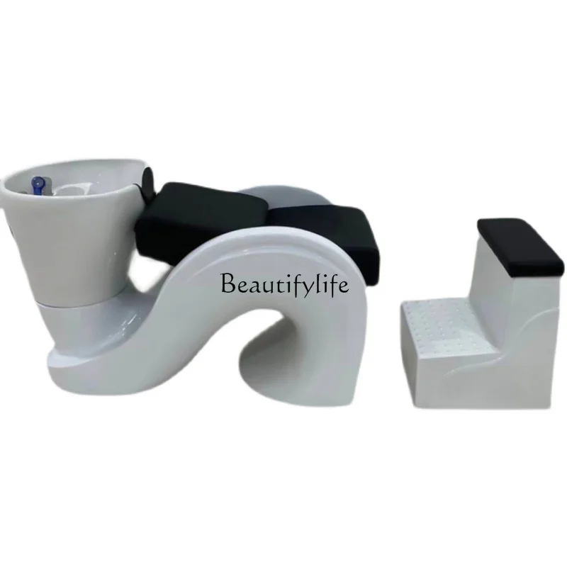 

Barber shop half-lying flush bed hair salon special simple and comfortable punch bed fiberglass upgrade