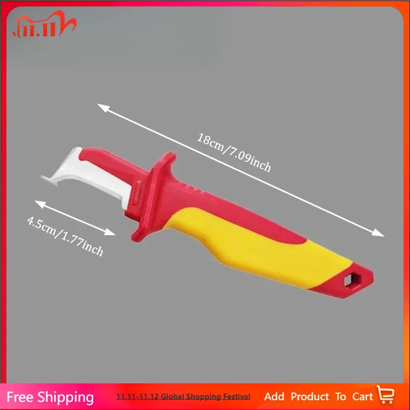 

Electrician Knife Insulated Cable Stripping Snips Straight Curved Hook Fixed Blade Wire Stripper Peeling Hand Tool