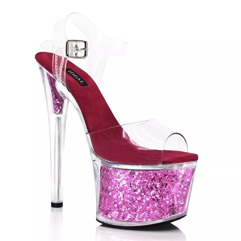 

Steel tube dance shoes 17cm sexy nightclub slim heel waterproof platform model high heels sandals for women