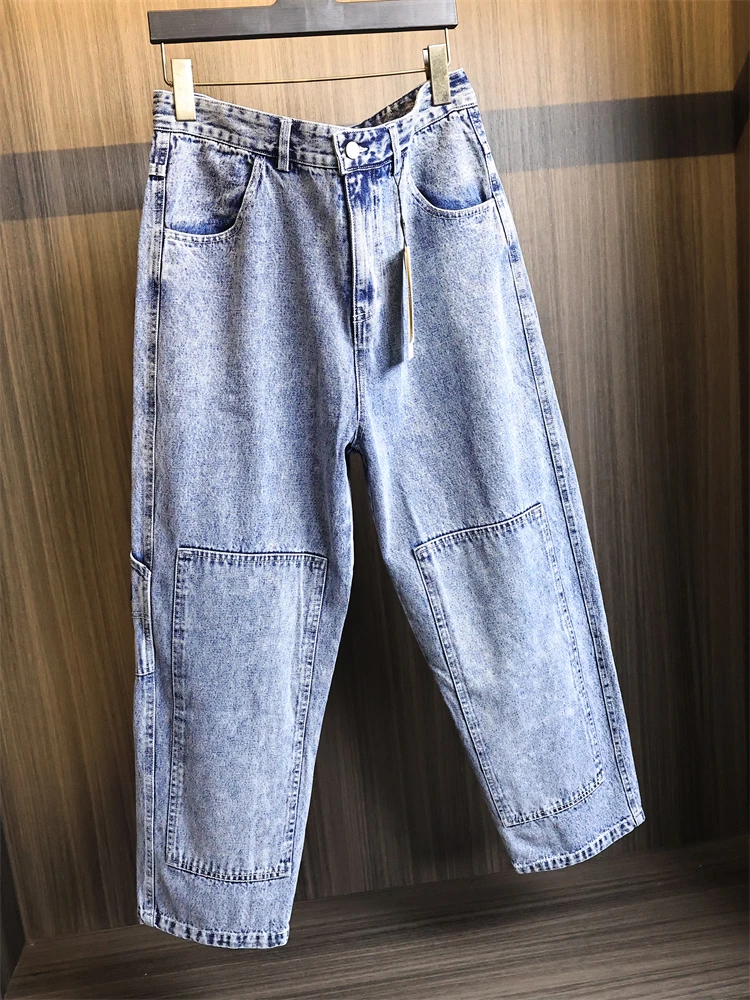 

Men's Autumnal Straight Leg Jeans Double Knee Carpenter Sle Worn in Casual Breathable Faionable Modern Fit Youth Jeans